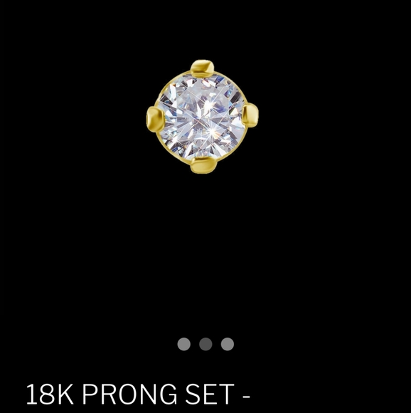 BN Nose Ring 18k gold with prong set Swarovski Zirconia - Picture 2 of 9